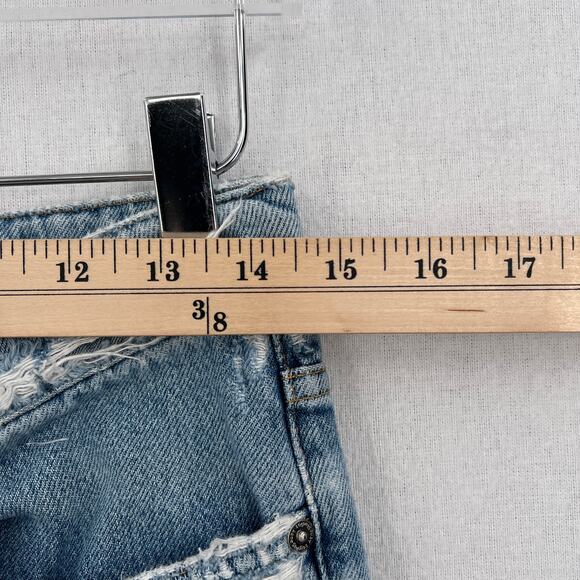 ACNE STUDIOS Boy Indigo Fray Jean Womens 26 Light Wash Distressed Tapered Slim - Picture 13 of 16